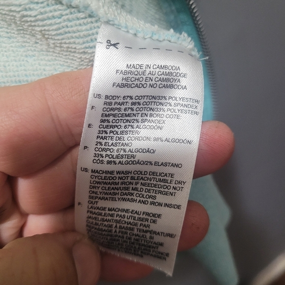 Reebok Light Blue with White Accent Zippered Hoodie M - Picture 5 of 6